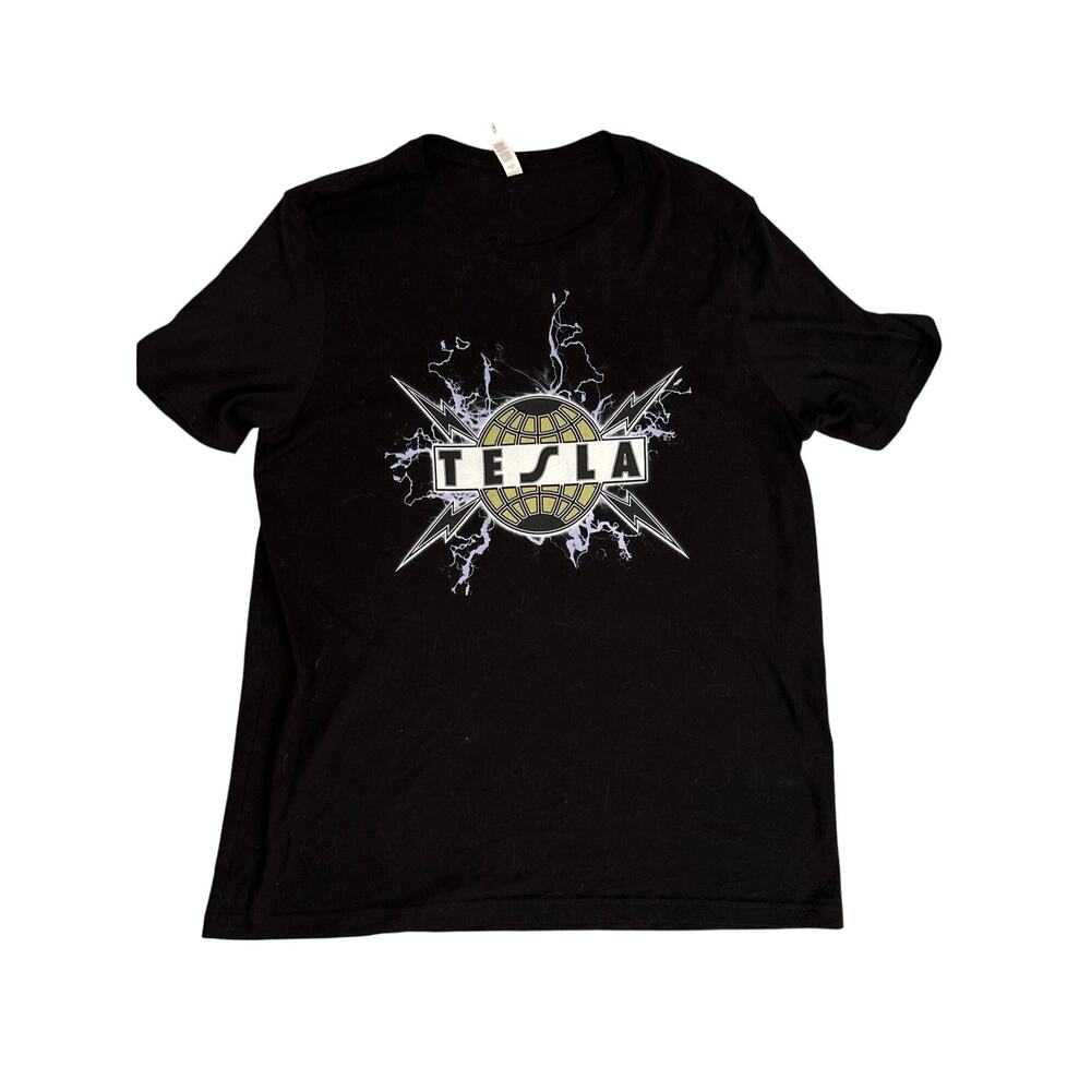 Tesla Graphic T-Shirt black concert t-shirt size XL 100% cotton
